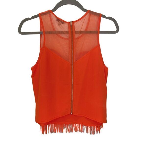 Naked Zebra Fringes Mesh Cropped Sleeveless Top.Size M - Picture 5 of 12